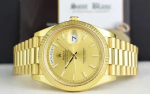 Men's Watches | President Dress Watches | Sant Blanc ROLEX 40mm 18kt Gold Day Date 40 President Champagne Index Dial Model 228238