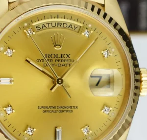 President Dress Watches | Sant Blanc ROLEX 36mm 18kt Gold Day Date President Champagne Diamond Model 18238