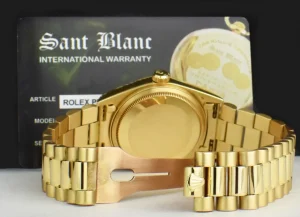 Men's Watches | President Dress Watches | Sant Blanc ROLEX 36mm 18kt Gold Day Date President Champagne Stick Dial Model 18038