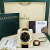Racing Professional Watches | Sant Blanc ROLEX 40mm 18kt Gold DAYTONA Black Strap Black Index 116518