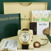 Racing Professional Watches | Sant Blanc ROLEX 40mm 18kt Gold Daytona Leather Strap Mother of Pearl Diamond Dial Model 116518