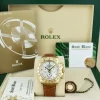 Men's Watches | Racing Professional Watches | Sant Blanc ROLEX 40mm 18kt Gold Daytona Cognac Strap Mother of Pearl Diamond Dial Model 116518