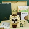 Men's Watches | Racing Professional Watches | Sant Blanc ROLEX 40mm 18kt Gold Daytona White & Black "Panda" Brown Strap Model 116518