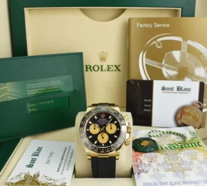 Sports Watches | Men's Watches | Sant Blanc ROLEX 40mm 18kt Gold Daytona Oysterflex Strap Black Paul Newman Model 116518LN