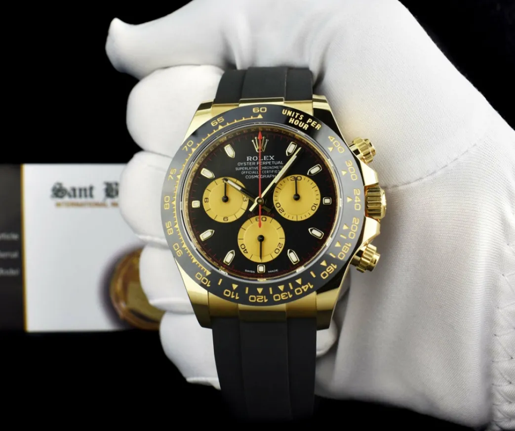 rolex_mm_kt_gold_daytona__2-9.webp Sports Watches | Men's Watches | Sant Blanc ROLEX 40mm 18kt Gold Daytona Oysterflex Strap Black Paul Newman Model 116518LN