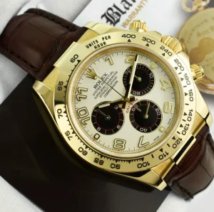 Men's Watches | Racing Professional Watches | Sant Blanc ROLEX 40mm 18kt Gold Daytona White & Black 