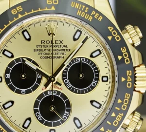 Sports Watches | Racing Professional Watches | Sant Blanc ROLEX 40mm 18kt Gold Daytona on Rubber Strap Champagne Paul Newman Model 116518LN