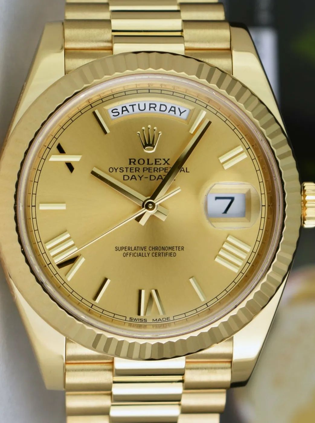 rolex_mm_kt_gold_presiden_6.webp President Dress Watches | Sant Blanc ROLEX 40mm 18kt Gold President Day Date 40 Champagne Roman Model 228238