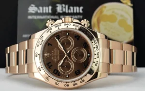 Men's Watches | Racing Professional Watches | Sant Blanc ROLEX 40mm 18kt Rose Gold Daytona Chocolate Arabic Dial Model 116505