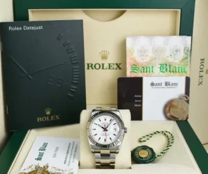 Men's Watches | Dress Watches | Sant Blanc Rolex 36mm 18kt White Gold & Stainless Steel Turn-O-Graph White Dial Model 116264