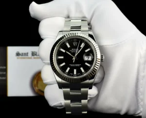 Men's Watches | Dress Watches | Sant Blanc ROLEX 41mm 18kt White Gold & Stainless Steel DateJust II Black Index Model 116334