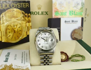 Dress Watches | Sant Blanc ROLEX 36mm 18kt White Gold & Stainless Steel Datejust MOP Diamond Dial Model 16234