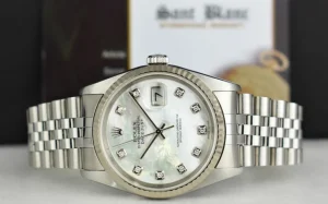 Dress Watches | Sant Blanc ROLEX 36mm 18kt White Gold & Stainless Steel Datejust MOP Diamond Dial Model 16234