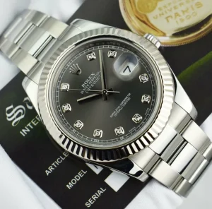 Dress Watches | Sant Blanc ROLEX 41mm 18kt White Gold & Stainless DateJust II Rhodium Diamond Dial Model 116334
