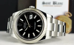 Men's Watches | Dress Watches | Sant Blanc ROLEX 41mm 18kt White Gold & Stainless Steel DateJust II Black Index Model 116334
