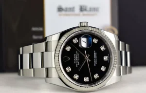 Men's Watches | Dress Watches | Sant Blanc ROLEX 36mm 18kt White Gold & Stainless Steel Datejust Black Diamond Model 116234