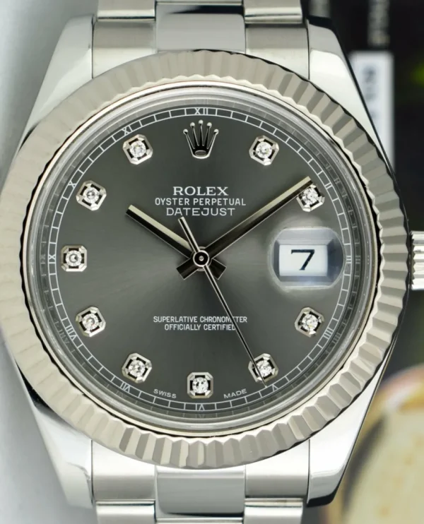 Dress Watches | Sant Blanc ROLEX 41mm 18kt White Gold & Stainless DateJust II Rhodium Diamond Dial Model 116334
