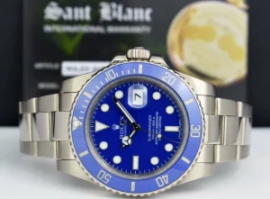 Diving Professional Watches | Sports Watches | Sant Blanc ROLEX 40mm 18kt White Gold Ceramic Submariner Blue Dial Model 116619
