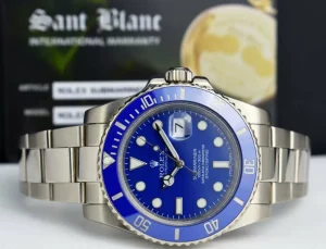 Diving Professional Watches | Sports Watches | Sant Blanc ROLEX 40mm 18kt White Gold Ceramic Submariner Blue Dial Model 116619
