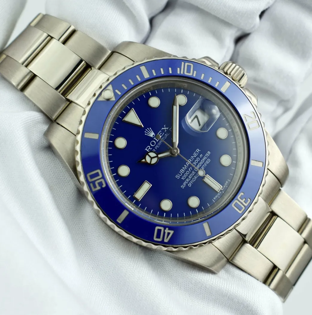 rolex_mm_kt_white_gold_ce_7.webp Diving Professional Watches | Sports Watches | Sant Blanc ROLEX 40mm 18kt White Gold Ceramic Submariner Blue Dial Model 116619