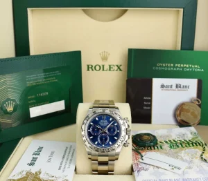 Sports Watches | Racing Professional Watches | Sant Blanc ROLEX 40mm 18kt White Gold Cosmograph DAYTONA Blue Index Dial Model 116509
