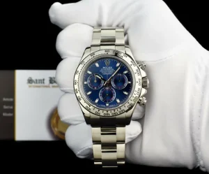 Sports Watches | Racing Professional Watches | Sant Blanc ROLEX 40mm 18kt White Gold Cosmograph DAYTONA Blue Index Dial Model 116509