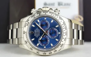 Sports Watches | Racing Professional Watches | Sant Blanc ROLEX 40mm 18kt White Gold Cosmograph DAYTONA Blue Index Dial Model 116509