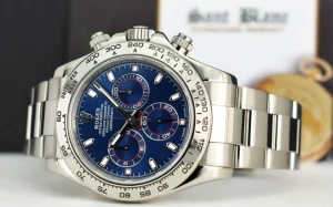 Sports Watches | Racing Professional Watches | Sant Blanc ROLEX 40mm 18kt White Gold Cosmograph DAYTONA Blue Index Dial Model 116509