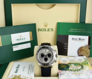 Sports Watches | Men's Watches | Sant Blanc ROLEX 40mm 18kt White Gold Daytona Steel Index Dial Ceramic Bezel Model 116519LN
