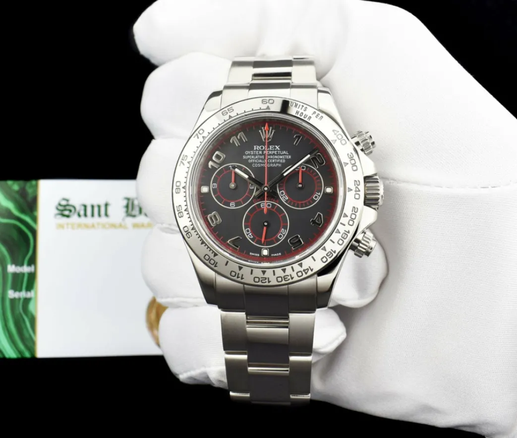 rolex_mm_kt_white_gold_da_1.webp Racing Professional Watches | Sant Blanc ROLEX 40mm 18kt White Gold DAYTONA Black Race Dial Model 116509