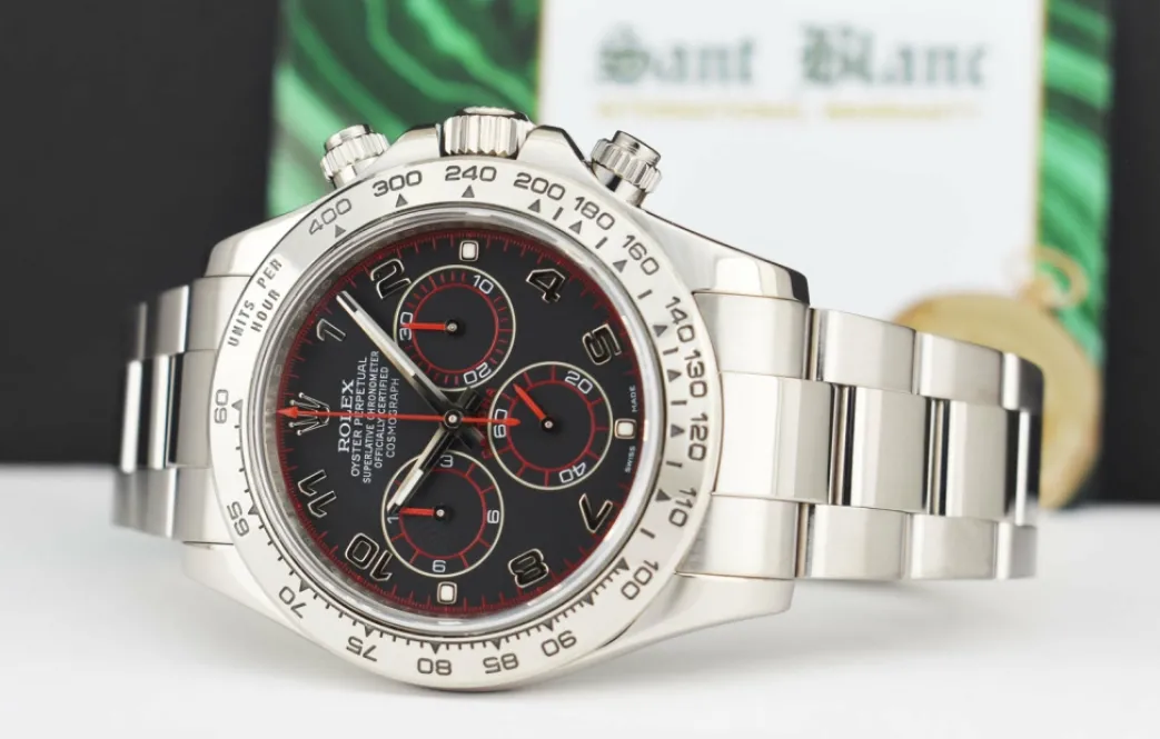 rolex_mm_kt_white_gold_da_2.webp Racing Professional Watches | Sant Blanc ROLEX 40mm 18kt White Gold DAYTONA Black Race Dial Model 116509