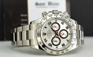 Racing Professional Watches | Sant Blanc ROLEX 40mm 18kt White Gold Daytona Silver Arabic Race Dial Model 116509