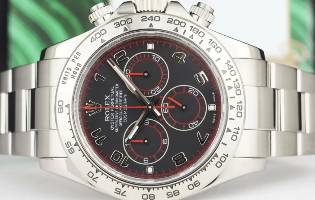 rolex_mm_kt_white_gold_da_6.webp Racing Professional Watches | Sant Blanc ROLEX 40mm 18kt White Gold DAYTONA Black Race Dial Model 116509