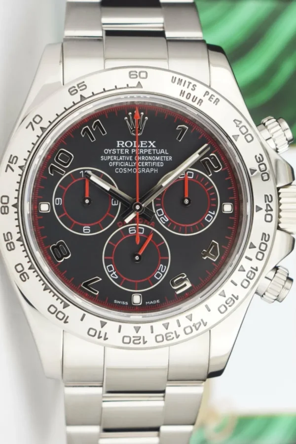 Racing Professional Watches | Sant Blanc ROLEX 40mm 18kt White Gold DAYTONA Black Race Dial Model 116509