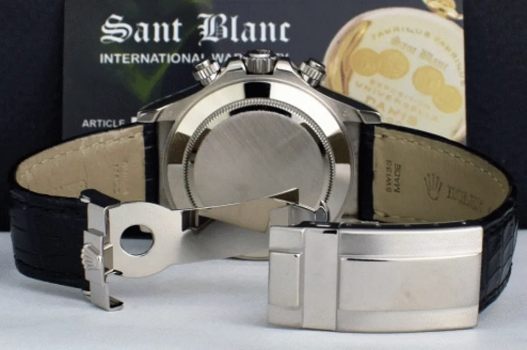 rolex_mm_kt_white_gold_da_9.webp Men's Watches | Racing Professional Watches | Sant Blanc ROLEX 40mm 18kt White Gold Daytona on Strap Black Diamond Model 116519