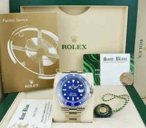 Diving Professional Watches | Sant Blanc ROLEX 40mm 18kt White Gold Submariner Blue Dial Smurf Model 116619LB