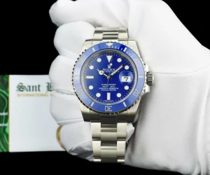 Diving Professional Watches | Sant Blanc ROLEX 40mm 18kt White Gold Submariner Blue Dial Smurf Model 116619LB