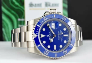 Diving Professional Watches | Sant Blanc ROLEX 40mm 18kt White Gold Submariner Blue Dial Smurf Model 116619LB