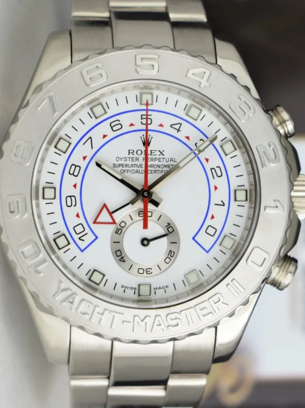 Yachting Professional Watches | Sports Watches | Sant Blanc ROLEX 44mm 18kt White Gold Yachtmaster II White Dial White Gold Hands Model 116689