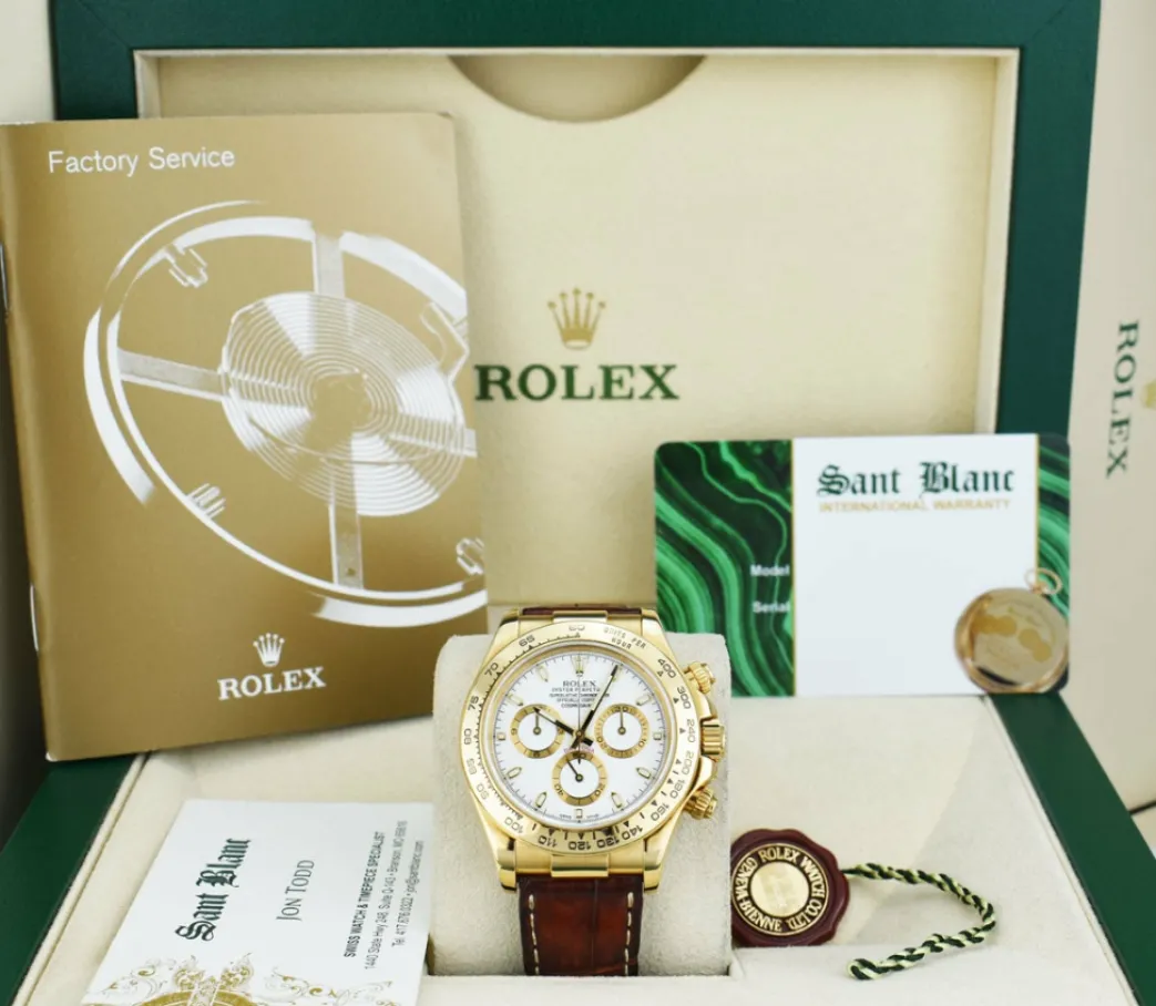 rolex_mm_kt_yellow_gold_d_0-1.webp Men's Watches | Racing Professional Watches | Sant Blanc ROLEX 40mm 18kt Yellow Gold Daytona Leather Strap White Index Dial Model 116518