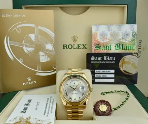 President Dress Watches | Sant Blanc ROLEX 41mm 18kt Yellow Gold DayDate II President Silver Roman Dial Model 218238