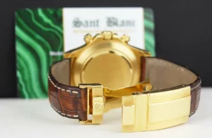 Men's Watches | Racing Professional Watches | Sant Blanc ROLEX 40mm 18kt Yellow Gold Daytona Leather Strap White Index Dial Model 116518