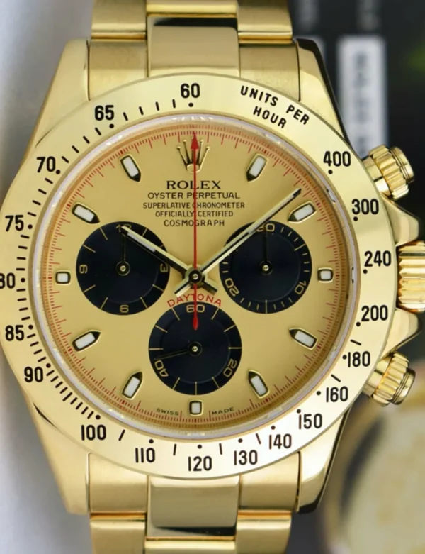 Men's Watches | Racing Professional Watches | Sant Blanc ROLEX 40mm 18kt Yellow Gold Daytona Champagne Paul Newman Index Dial Model 116528