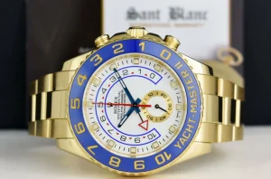 Yachting Professional Watches | Men's Watches | Sant Blanc ROLEX 44mm 18kt Yellow Gold Yachtmaster II Blue Hands Model 116688