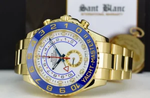 Yachting Professional Watches | Men's Watches | Sant Blanc ROLEX 44mm 18kt Yellow Gold Yachtmaster II Blue Hands Model 116688