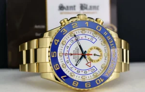 Yachting Professional Watches | Men's Watches | Sant Blanc ROLEX 44mm 18kt Yellow Gold Yachtmaster II Blue Hands Model 116688