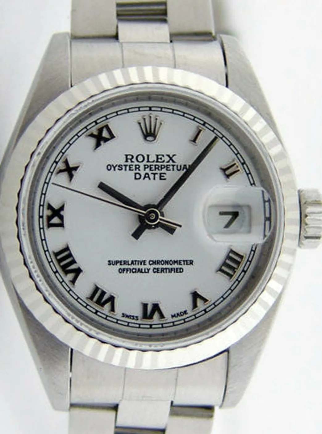 rolex_mm_ladies_kt_white__1-1.webp Ladies Watches | Dress Watches | Sant Blanc ROLEX 26mm Ladies 18kt White Gold & Stainless Steel DateJust White Roman Dial Model 79174