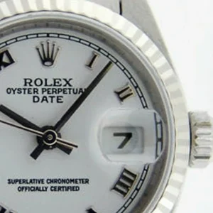 Ladies Watches | Dress Watches | Sant Blanc ROLEX 26mm Ladies 18kt White Gold & Stainless Steel DateJust White Roman Dial Model 79174