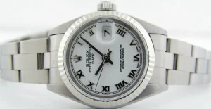 Ladies Watches | Dress Watches | Sant Blanc ROLEX 26mm Ladies 18kt White Gold & Stainless Steel DateJust White Roman Dial Model 79174