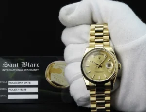 Men's Watches | President Dress Watches | Sant Blanc ROLEX 36mm Mens 18kt Gold Day Date President Champagne Index Model 118238